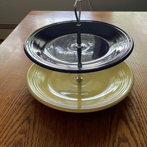 EUC Fiestaware 2 tier serving set